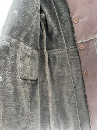 Abrigo de piel azul grisaceo