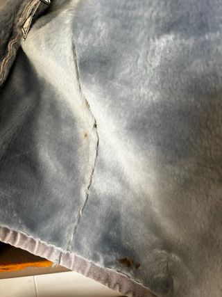 Abrigo de piel azul grisaceo