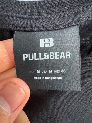 Camiseta básica Pull&Bear negra hombre Talla M