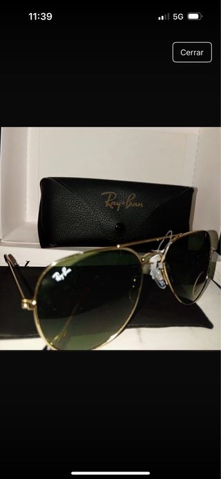Gafas de sol Ray-Ban doradas y verdes