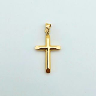 Colgante de Oro 18K, Cruz Tubular, 1,12gr, 3cm