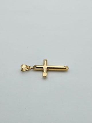 Colgante de Oro 18K, Cruz Tubular, 1,12gr, 3cm
