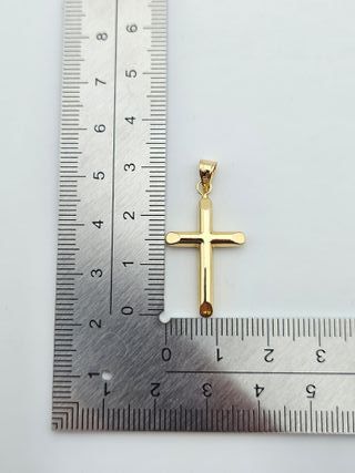 Colgante de Oro 18K, Cruz Tubular, 1,12gr, 3cm