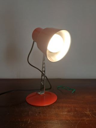 Lampada da tavolo Targhetti rossa e argento