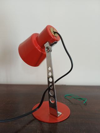 Lampada da tavolo Targhetti rossa e argento