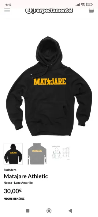 Sudadera Matajare Migue Benitez Negra