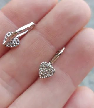 Orecchini Cuore Oro Bianco 750