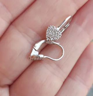 Orecchini Cuore Oro Bianco 750