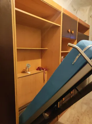 Módulos 2 camas plegables armario y estanteria