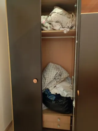 Módulos 2 camas plegables armario y estanteria