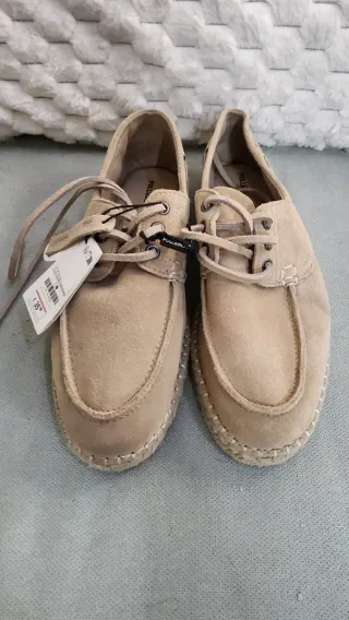 Mocasines Pull&Bear piel yute beige