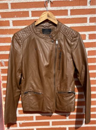 Cazadora cuero ONLY mujer