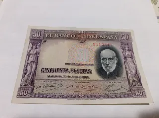 Billete 50 Pesetas 22 Julio 1935 El Banco de Españ