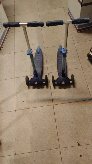 2 Patinetes Infantiles Azules 3 Ruedas