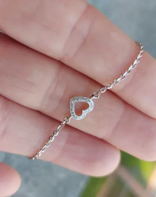 Bracciale Cuore Oro Bianco 750