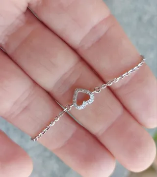 Bracciale Cuore Oro Bianco 750