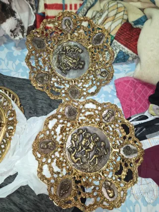 Centros de mesa bronce macizo antiguo grande