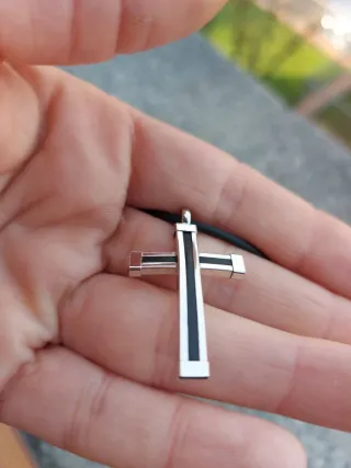 Ciondolo Croce Oro Bianco 750