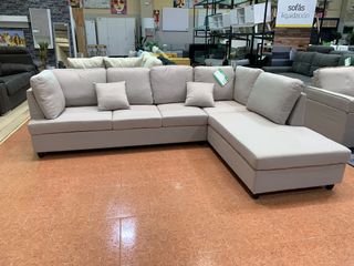 Sofá chaise longue Pete beige