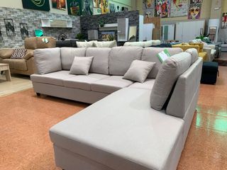 Sofá chaise longue Pete beige