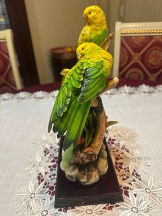 Scultura Pappagalli con Fiori