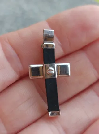 Ciondolo croce oro bianco 750