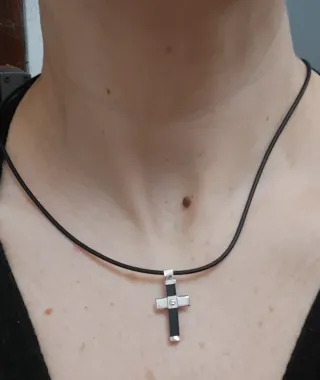 Ciondolo croce oro bianco 750