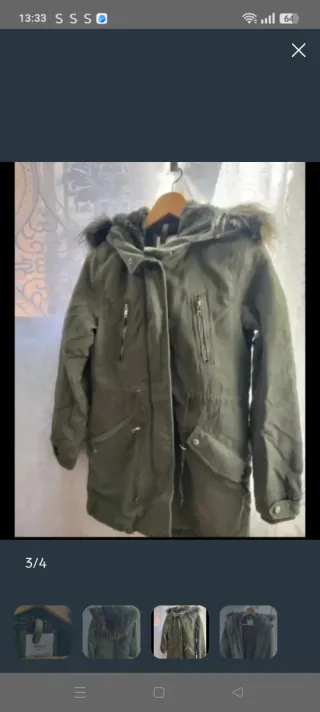 Abrigo verde oliva Bershka