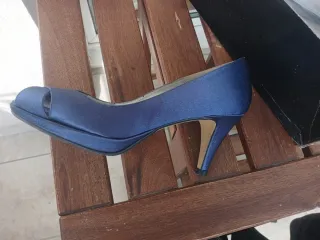Zapatos de raso azul talla 38