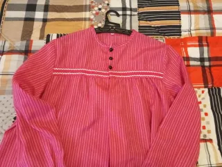 Blusón fallera niña rosa, talla 8