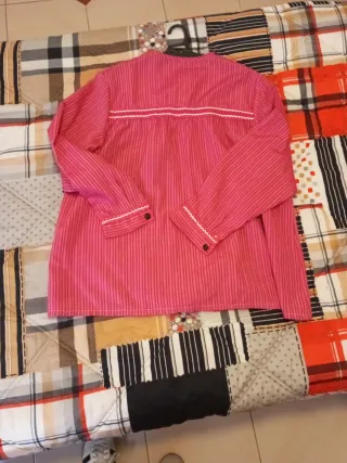 Blusón fallera niña rosa, talla 8