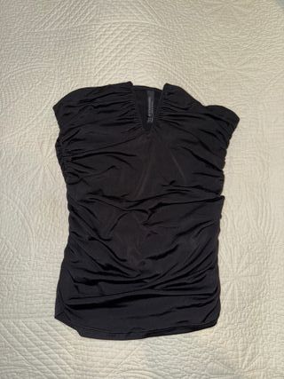 Top fiesta negro drapeado