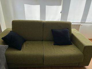 Sofá cama de 2 plazas verde