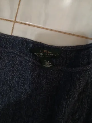 Maglia Ralph Lauren donna trecce blu XL