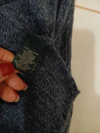 Maglia Ralph Lauren donna trecce blu XL