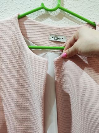 Abrigo fino rosa palo