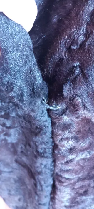 Abrigo Piel Astracán Señora 3/4 Negro/Beige