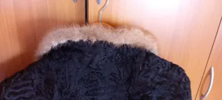 Abrigo Piel Astracán Señora 3/4 Negro/Beige