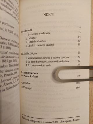 LA NOBILE LEZIONE. Poemetto medievale valdese