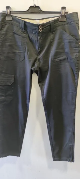 Pantalones Mango Basic Negros Mujer