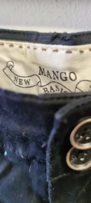 Pantalones Mango Basic Negros Mujer