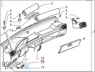 Soporte inferior salpicadero Fiat Uno Turbo (1989-