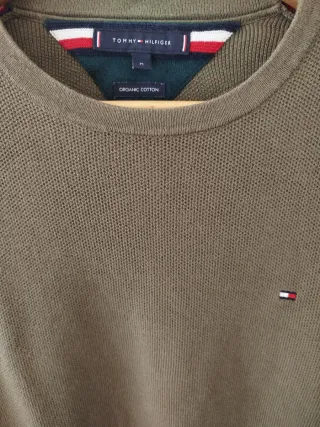 Jersey Tommy Hilfiger verde militar talla M