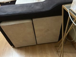 Sofá Chaiselongue Marrón y Beige