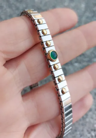 Bracciale Oro Giallo 750 con Pietra Verde