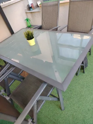 Mesa Terraza Cristal con Sillas