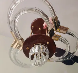 Lámpara de techo cristal y metal