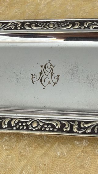 Juego Tocador Vintage metal plateado 50s