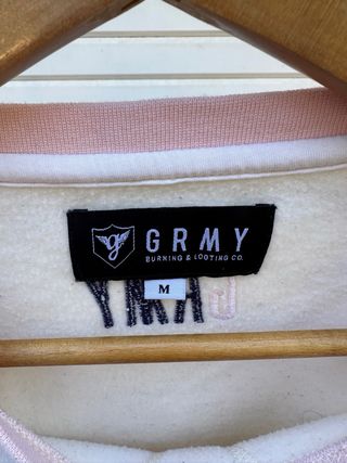 Sudadera Grimey Blanca y Rosa