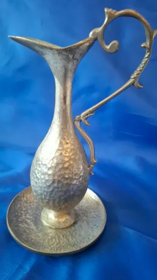 Jarro e Prato Metal Vintage